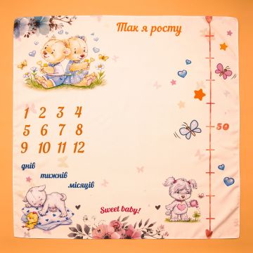 Фотофон для новонароджених Memorik Котик та ципа 100х100 см 081269