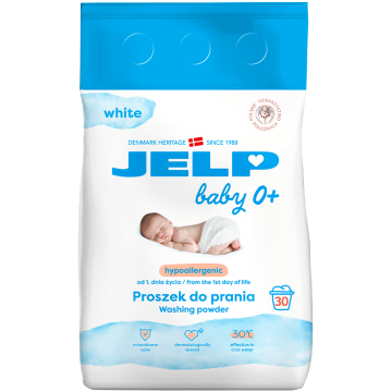 Гіпоалергенний пральний порошок для білих речей JELP Baby 0+ 2,25 кг 30 прань 98043
