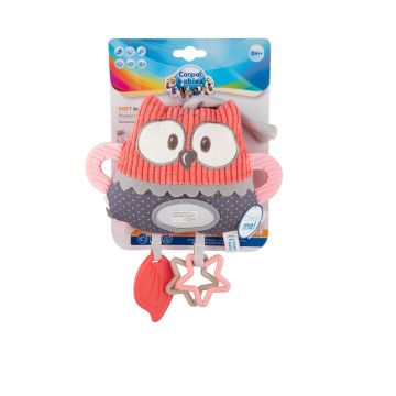 Игрушка мягкая с подвеской для коляски/кроватки Canpol babies Pastel Friends Коралловый 68/065