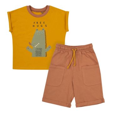 Костюм футболка і шорти на хлопчика Bembi Summer 2024 2 - 3 роки Супрем Гірчичний/Коричневий КС770 98