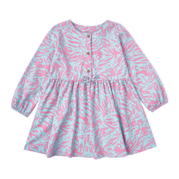 Сукня для дівчинки з довгим рукавом Krako Зебра Рожевий/Бірюзовий від 7 до 8 років 3004D23 122-128
