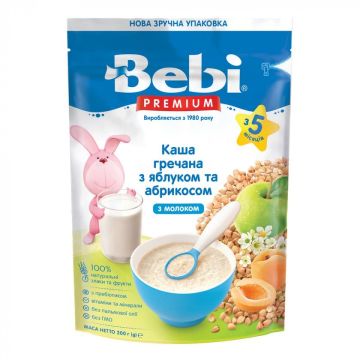 Каша гречана Bebi Premium Молочна з яблуком та абрикосом 200 г 1105052