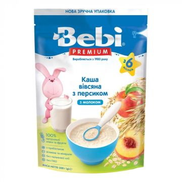 Каша вівсяна Bebi Premium Молочна з персиком 200 г 1105056