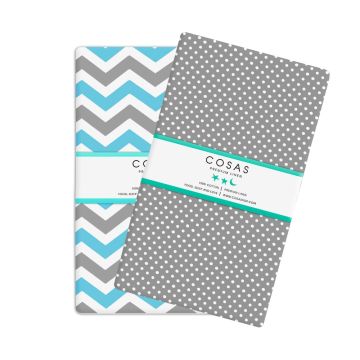 Набір простирадл на гумці Cosas Zigzag Blue Grey Drop White Бязь 60х120 см