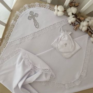 Крижма для хрещення Бетіс Хрестильна скринька 75х80 см Білий 27078047