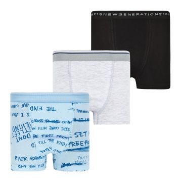 Труси дитячі на хлопчика 3 шт ЛяЛя 6 - 16 років Стрейч-кулір Чорний/Сірий/Блакитний К12СК113_2-4142 80