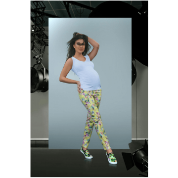 Штани для вагітних Dianora Квітковий принт Жовтий/Розовий 1616 0071 XS