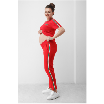 Штани для вагітних Dianora з лампасами Червоний 1818 0629 XS