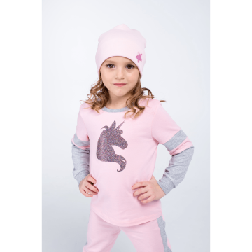 Дитячий костюм для дівчинки з двунитки Vidoli від 3 до 5.5 років Рожевий G-20625W 104