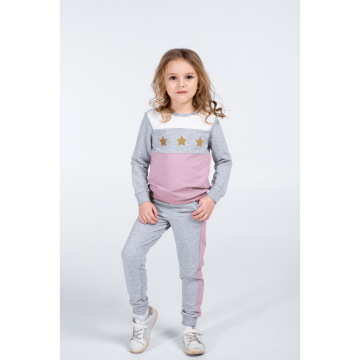 Дитячий костюм для дівчинки з двунитки Vidoli від 11 до 12 років Сірий G-20623W 146