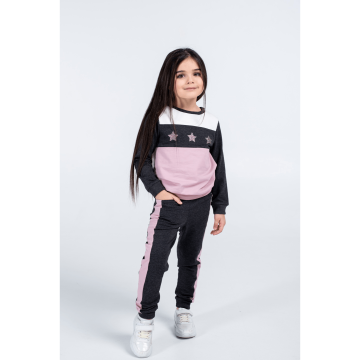 Дитячий костюм для дівчинки з двунитки Vidoli від 3 до 4.5 років Темно сірий G-20623W 98