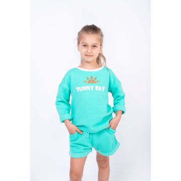 Костюм для дівчинки шорти і кофта Vidoli від 7 до 8 років М'ятний G-21644S 122