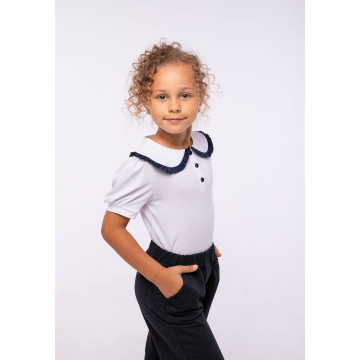 Детская блузка для девочки Vidoli от 7 до 11 лет Белый/Синий G-21932S 146