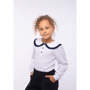 Детская блузка для девочки Vidoli от 7 до 11 лет Белый/Синий G-21931W 146
