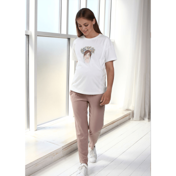 Летние штаны для беременных Юла Мама Miro Бежевый TR-22.022 S