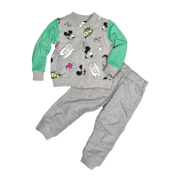 Спортивний костюм для дівчинки JOIKS з принтом Сірий/Зелений 2-3 роки 041СК 98