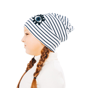 Демісезонна шапка дитяча Smil Білий/Синій 7-12 років 118512-2 55