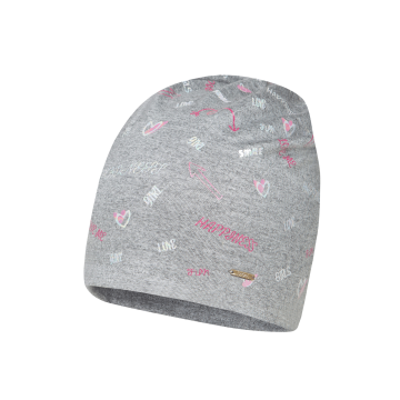 Шапка детская демисезонная Broel Серый/Розовый 9 месяцев - 2 года SYNTHIA 49