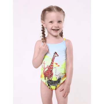 Цілісний купальник для дівчинки Keyzi Жовтий 2-6 років Safari 92