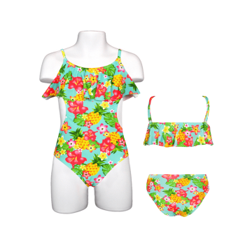 Цілісний купальник для дівчинки Keyzi Зелений/Жовтий 7-8 років Pineapple big 1psc 128