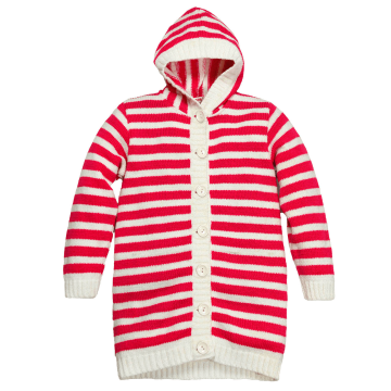 В'язана кофта дитяча Дайс Смужка Червоний/Білий 6-9 років 17010014 116-122