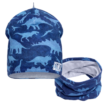 Демисезонная шапка и снуд детские Девид стар Синий/Голубой 9-12 месяцев 20201 46