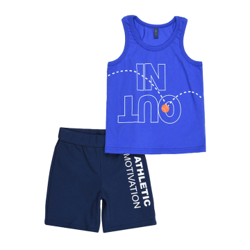 Літній костюм майка та шорти для хлопчика Smil Швидше Вище Сильніше Синій/Темно-синій 2-6 років 113271 104