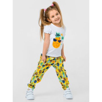 Штани для дівчинки Smil Ситцеве літо Жовтий/Синій 12-18 місяців 115480 86