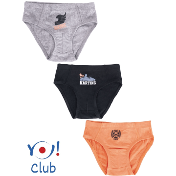 Дитячі труси для хлопчика 3шт YO Чорний/Сірий/Помаранчевий 7-14 років BMC-0028Б 146-152