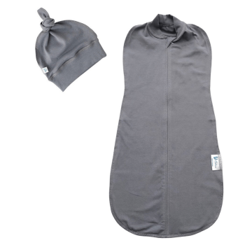 Пелюшка кокон для новонароджених на блискавці з шапочкою Embrace Сірий від 0 до 3 міс pkzn063 0-3 міс