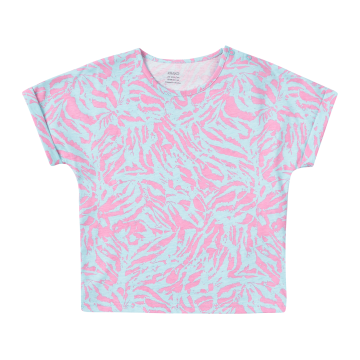 Футболка для дівчинки Krako Зебра Рожевий/Бірюзовий від 9 міс до 2 років 2019T22 86-92