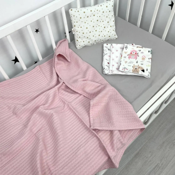 Дитяча постільна білизна Oh My Kids Подарунковий набір Hearts and stars Рожевий ПН-030