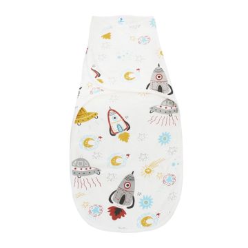 Пелюшка кокон для новонароджених на липучках Minikin I Like Космос 0 - 3 міс Молочний/Коричневий 194803 56-62