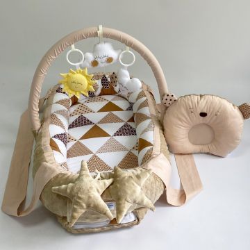 Кокон для немовлят Happy Luna BabyNest Plush Plastik bag Бежевий/Коричневий 0225