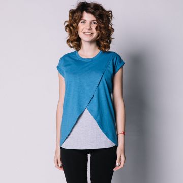 Футболка для вагітних та годування Love & Carry Синій LCM1605 S