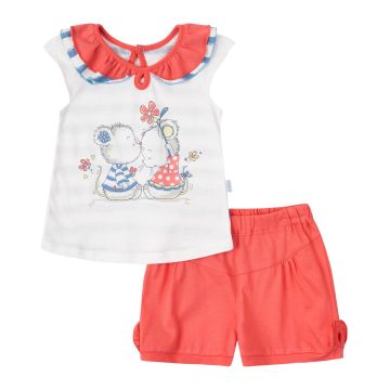 Комплект для дівчинки футболка і шорти ЛяЛя 6 - 24 міс Кулір Кораловий 3ТК021_2-192 74