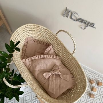 Плед конверт для новонароджених BBChic Муслін з рюшем Бежевий 5041641