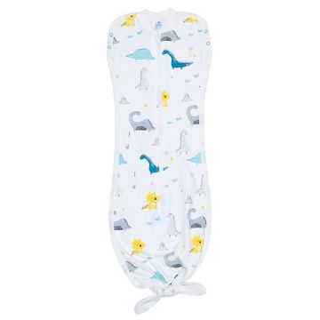 Пелюшка кокон для новонароджених на блискавці Minikin I Like Динозаврики 0 - 12 міс Білий/Бірюзовий 2010103 56-74