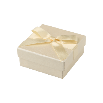 Футляр для ювелирных изделий с бантиком Кремовый FK-144