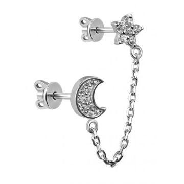 Срібні сережки пусети UMAX з фіанітами Ліліт 20411