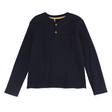 Лонгслів для хлопчика Bembi 6 - 13 років Трикотаж вафелька Синій ФБ995 116