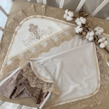 Крыжма для крещения BetiS Оксамитовий блиск-2 Бархат/Кулир Кофейный 75х80 см 27686197