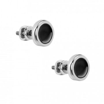 Срібні сережки пусети UMAX Куглі з емаллю Чорний 2316e