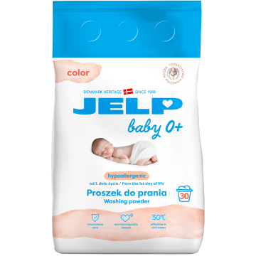 Гіпоалергенний пральний порошок для кольорових речей JELP Baby 0+ 2,25 кг 30 прань 98045