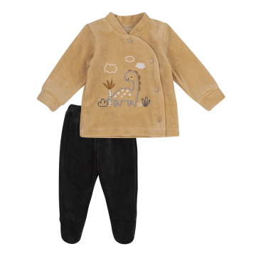 Детский костюм Bembi 1 - 3 мес Велюр Бежевый/Черный КС787 62