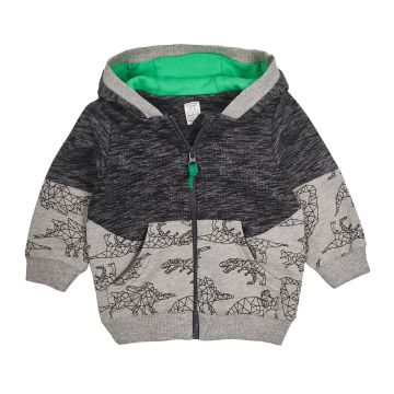 Кофта для хлопчика ЛяЛя 6 - 24 міс Двунитка Сірий меланж/Чорний 2ДВ009_5-72 74