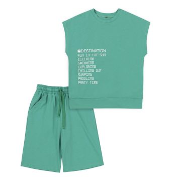 Костюм футболка і шорти на хлопчика Bembi Summer 2024 7 - 11 років Супрем Зелений КС774 122
