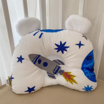 Ортопедична подушка для немовлят BetiS Космос Ранфорс Білий/Синій 28х36 см 27687183