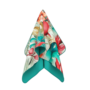 Полотенце из микрофибры Emmer 90х140 см Тропические цветы Бирюзовый/Розовый Тропічніквіти90*140