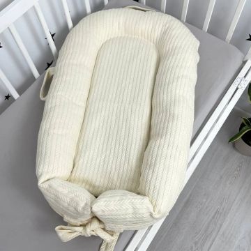 Кокон для немовлят Oh My Kids Soft OMK Піке Молочний Кокос 6 см КК-206-ОМК